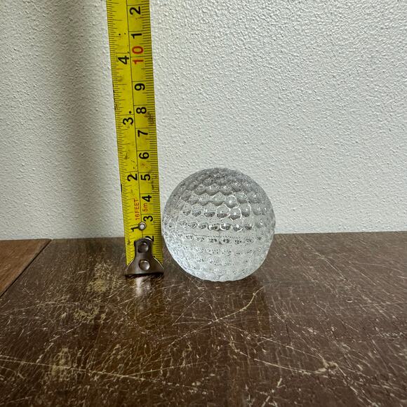 Vintage Solid Clear Glass Dimpled Golf‎ Ball 2 1/2" Paperweight - Picture 3 of 8